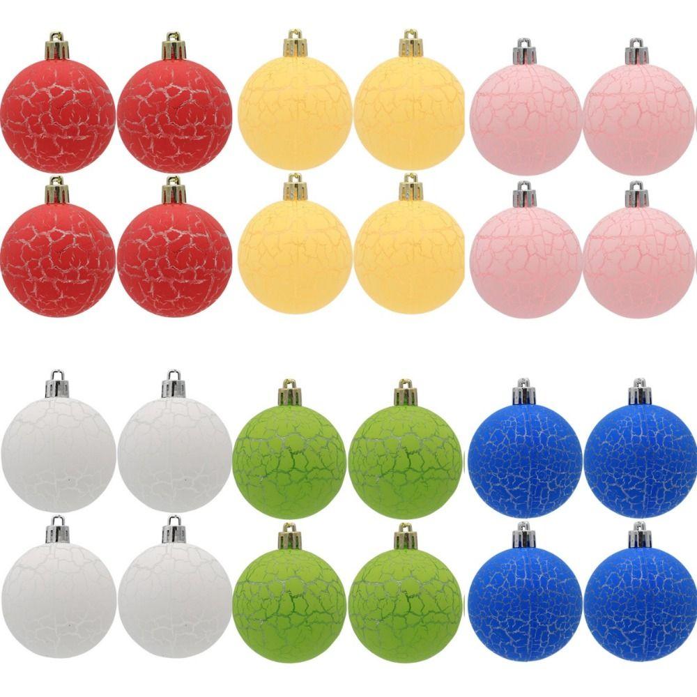 6Pcs Decoration Christmas Tree Pendant Crack Xmas Tree Hanging  Holiday Party