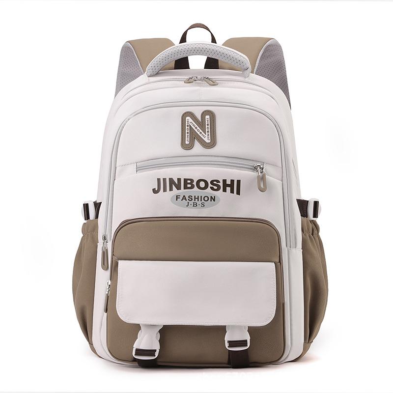 

Backpack women s new primary and secondary school schoolbag light burden reduction casual color contrast high value backpack 33*20*45 хаки