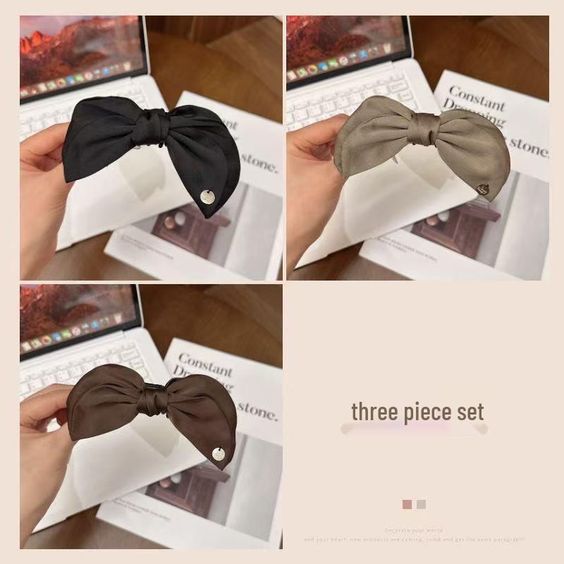 High-Volume Satin Bow Banana Clip for Women: Vertical Ponytail & Updo Headwear