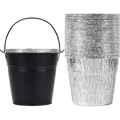 30Pcs Grease Liner and 1 Pack Black Bucket, Grill Drip Cups Compatible for Traeger Pro Series 575/780, 22/34 Series, Grill Accessories and Drip