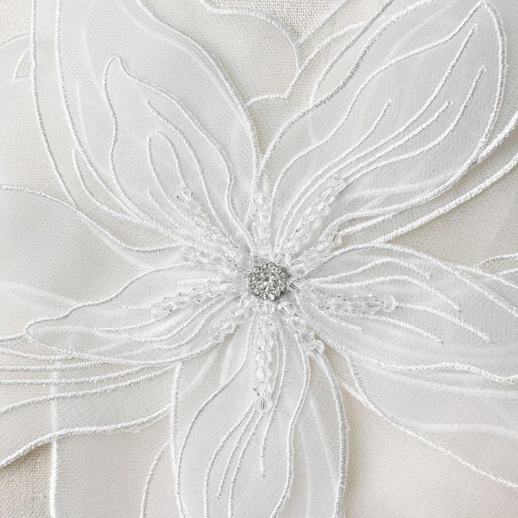 Bloemen Naaipatch Elegante Bloemen Kralen Applicatie voor Decoratie Extra Grote Applicaties Op Kleding Naaien