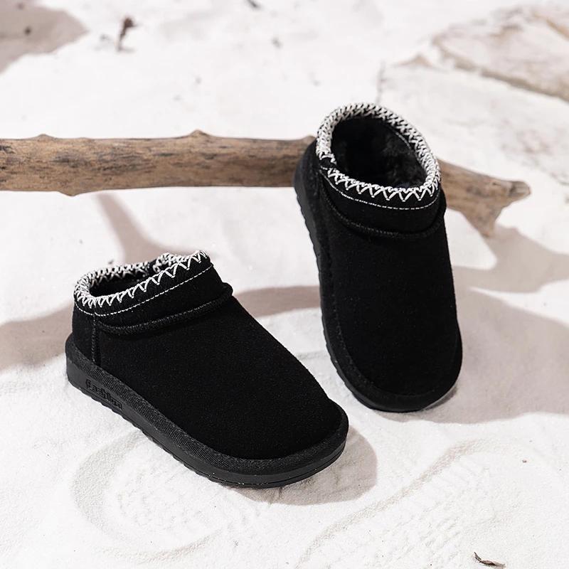 Winter New Warm Children's Shoes Children's Snow Boots Plush Thickened Anti slip Baby Shoes Short Sleeve Snow Cotton Shoes