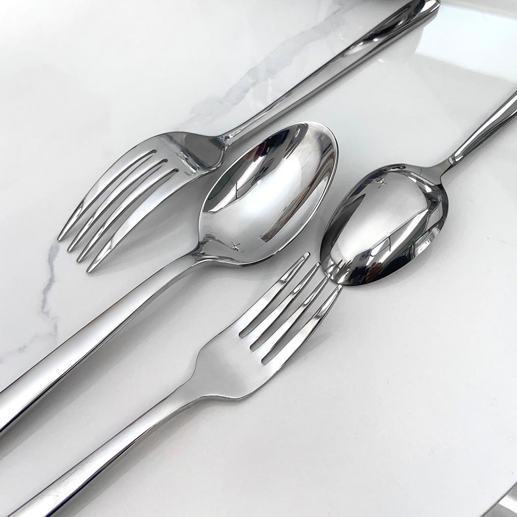 Stainless steel tableware Restaurant Hotel High appearance level thickened Western steak knife, fork and spoon tableware set