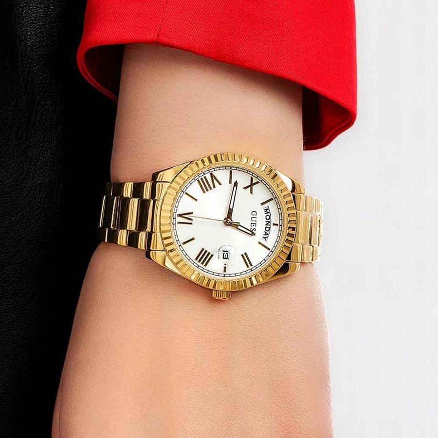 Guess Gold Stainless Steel Strap Women's Quartz Watch with Date - GW0308L2