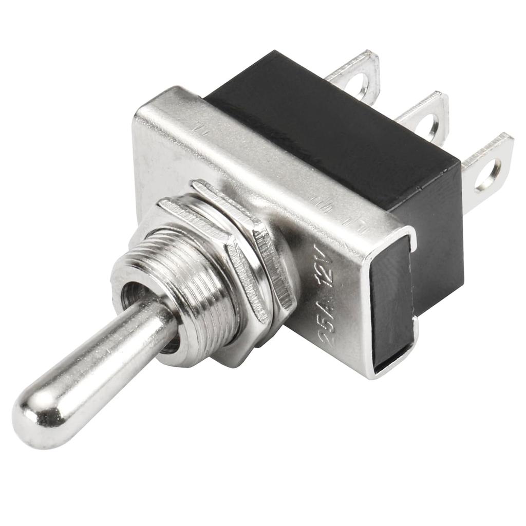 Heschen Metal Toggle switch Flick Flip, KN3D-103, 12V 25A, SPDT, ON/OFF/ON, 3 Positon, 3 Pin, for Car Dash Light