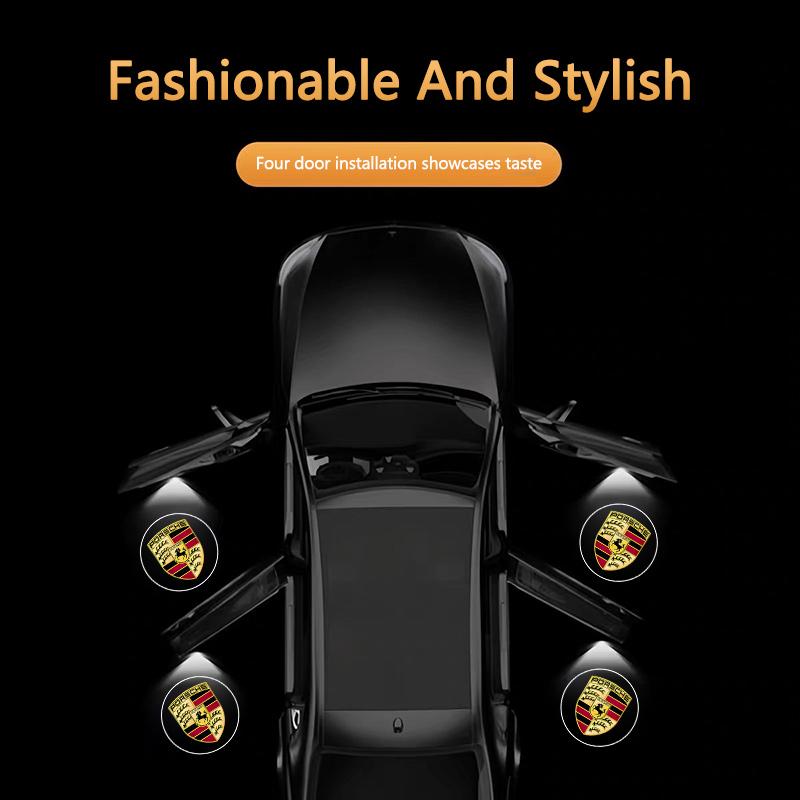 Car Door LED HD Welcome Courtesy Shadow Projector Lamp Logo Light Decal For Porsche Carrera Cayenne Panamera 911 Macan Boxster