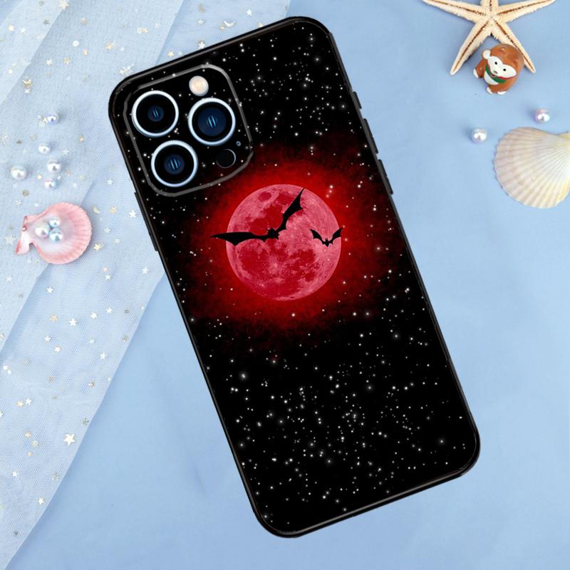 Gothic Horror Bats Full Moon Case For iPhone 17 Pro Max 16 14 13 12 11 15 Pro Max Plus 12 13 Mini 16e 17 Air Back Cover