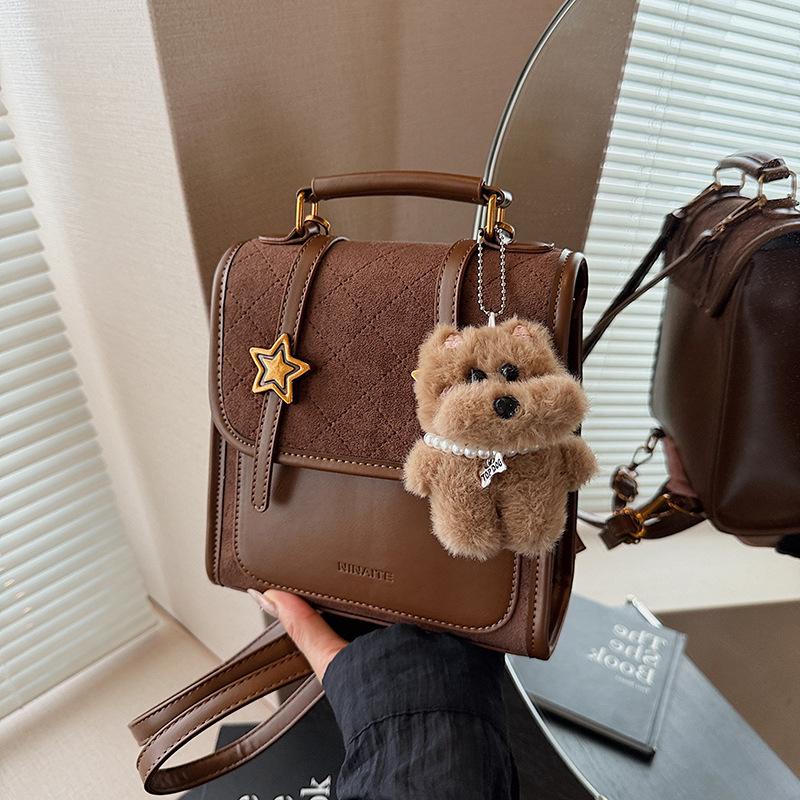 Retro versatile backpack women's niche commuter bag new fashion texture college student small backpack