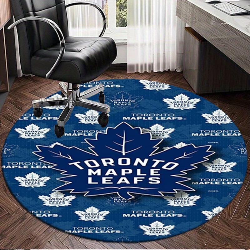 1PC Toronto Leafs Logo Round Rug, Non-slip Chair Mat, Home Decor, Circle Carpet Perfect for Office, Bedroom, Living Room,Christmas gift