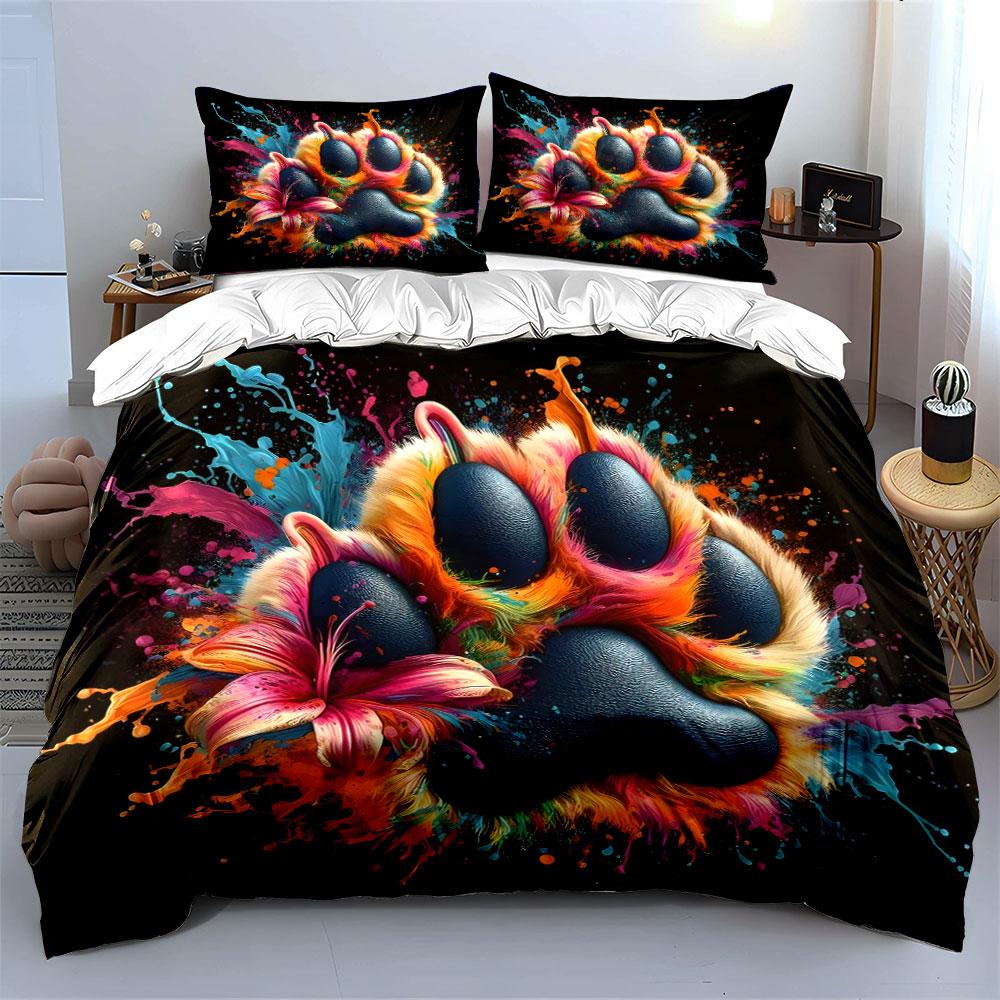 "Vivid pawprint explosion" Bedding sets Duvet covers Pillowcases(1* Duvet Cover 2* Pillowcases without duvet insert)