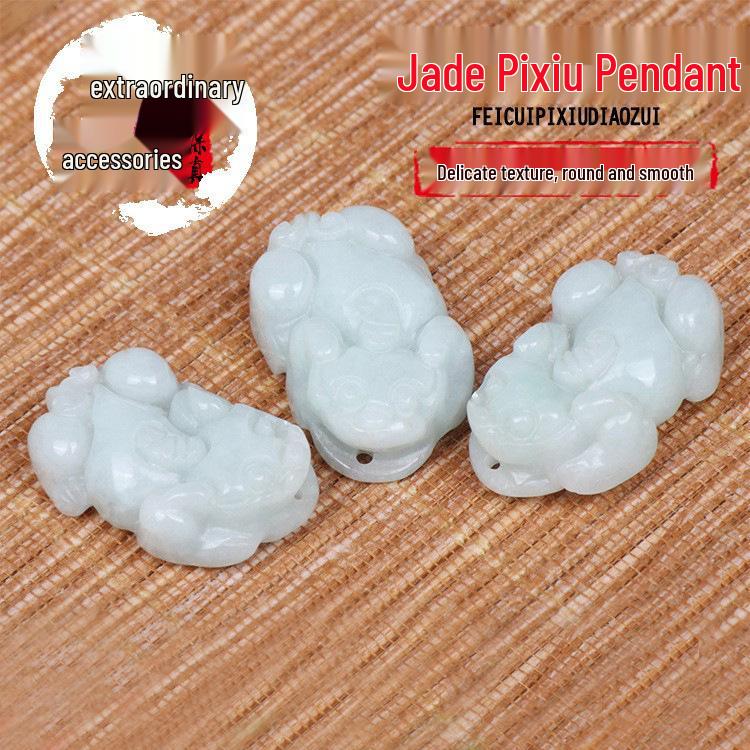 Unisex Jade Pixiu Pendant Necklace Charm Pendant