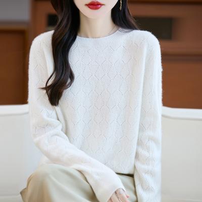 Women's Cashmere Sweater 30% Cashmere 70% Wool Autumn and Winter Pullover Warm and Fashionable