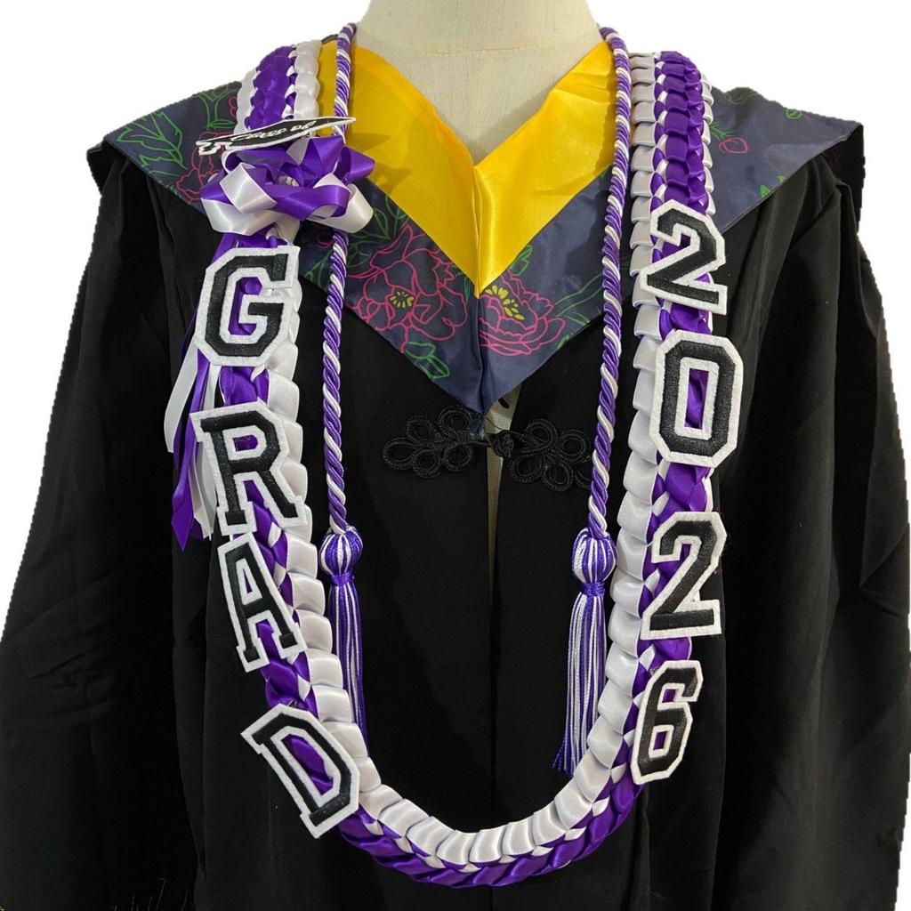 2026 Commencement Double Headed Braided Cord Graduation Lei Academic Achievement Symbol