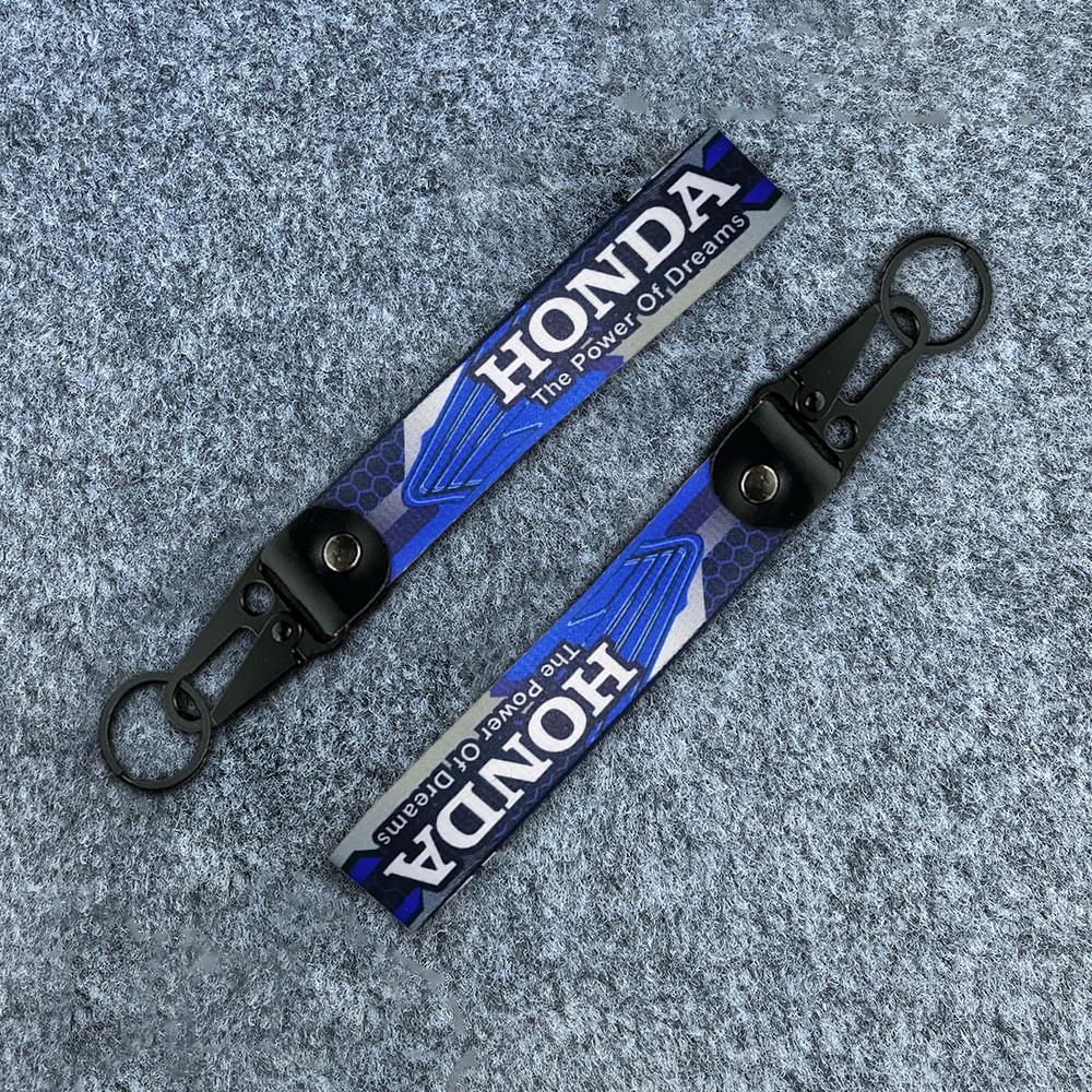 Nylon Rope Motorcycle Keychain Auto Keyring Pendants For Honda Jazz Fit Avancier Crv Accord Pilot City Prelude Mugen Power XR-V BO8