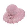 Sun Hat Large with Crocheted Flower Fashionable for Women Ladies Woven Beach Hat for Travel Seaside Holiday Vacation Outdoor