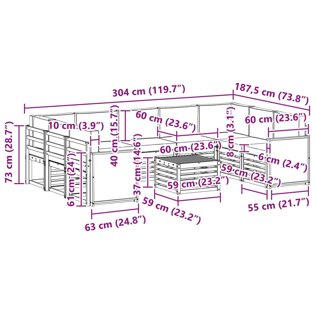 Garden Furniture Set Solid Acacia Wood