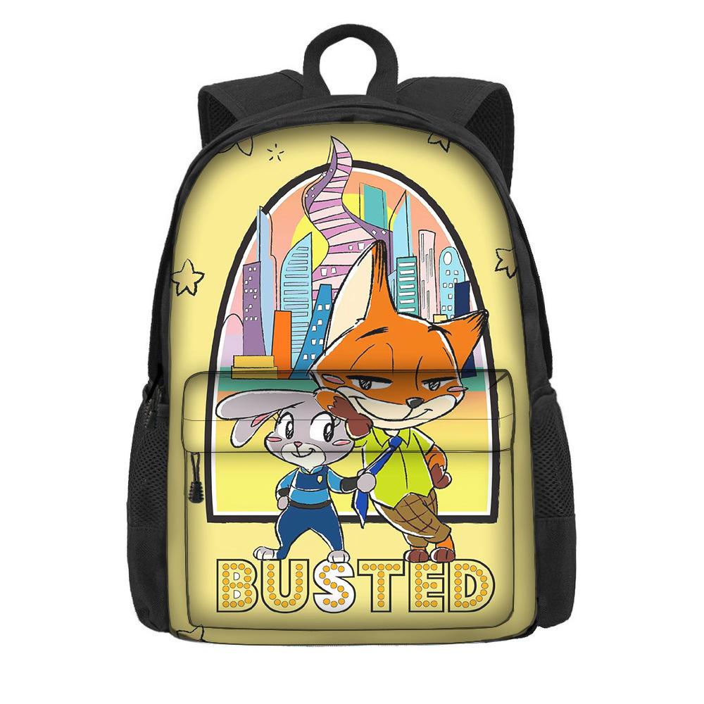 Kreslený batoh s motivem Zootopie 2 pro žáky základní školy, velká kapacita, lehký dvouramenný batoh