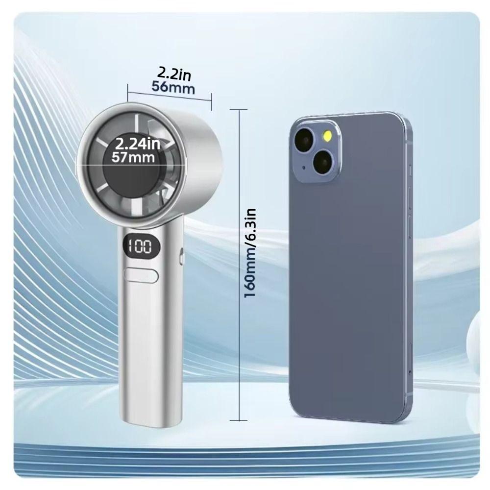USB Rechargeable Small Electric Fan 120 Gears Adjustable Desktop Fan Handheld Fan  Student