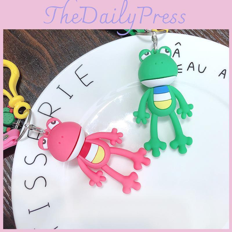 Cute Trendy Ins Style Frog Keychain Silicone Material Personalized Bag Accessory Gift