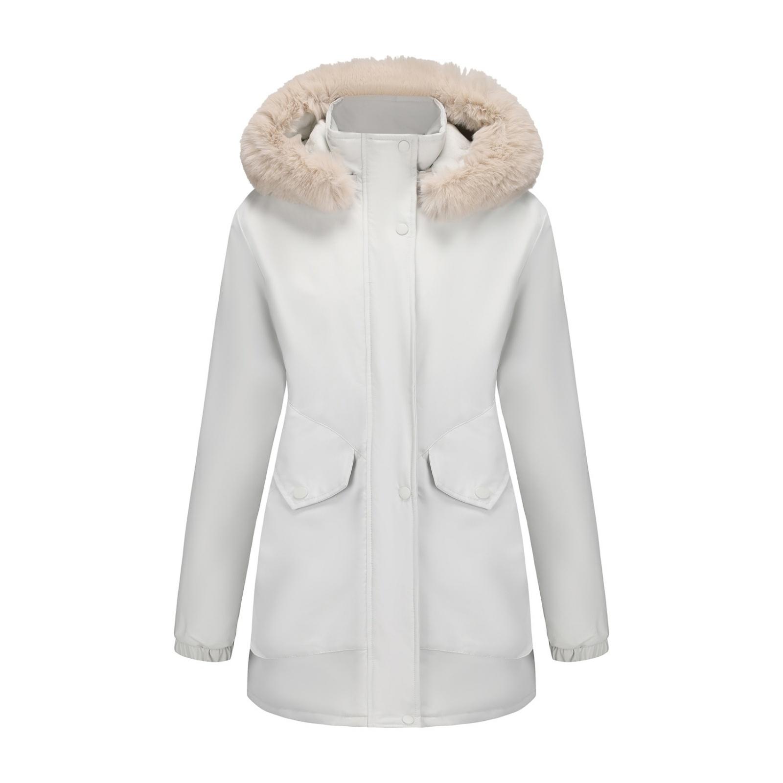 

Women s Casual, Stylish, Detachable Hood, Windproof, Warm Hiking Jacket, Windproof Coat, Cotton Coat XXXL