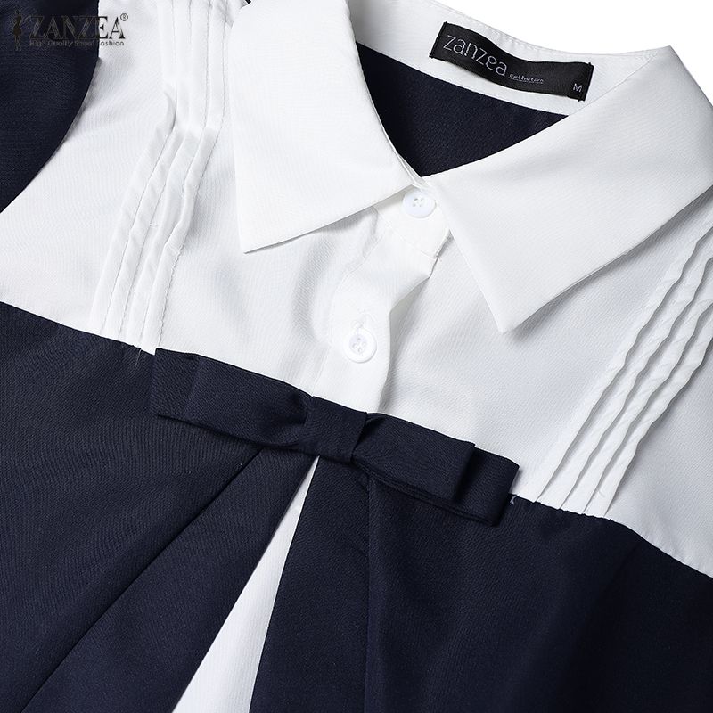 ZANZEA Women Short Sleeve Blouse and Midi Skirts Summer Two Piece Suit Sets