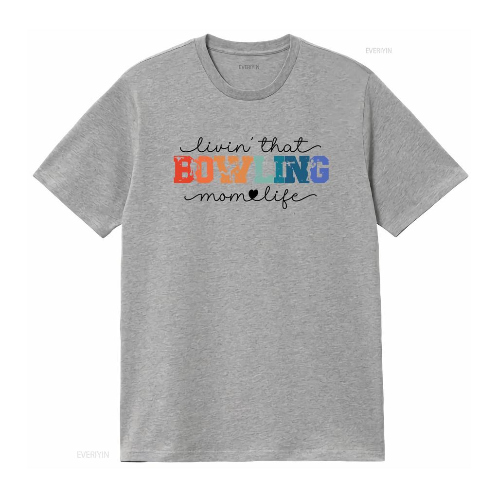 Bowling Mom Retro T Shirt Match Day Woman Collage Playing Team Season Sports School Fan Mama Mothers Birthday  vintage Washed