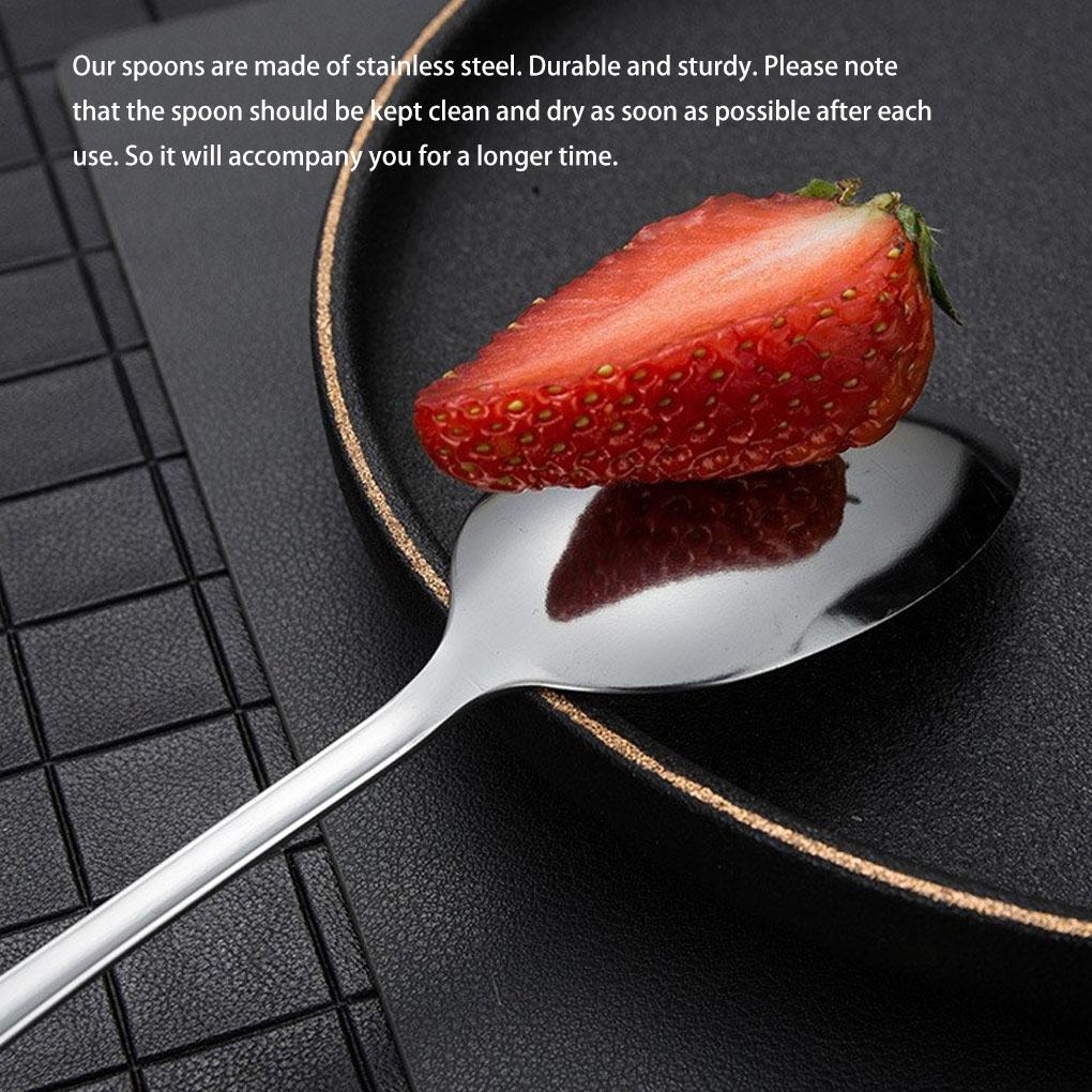 Ice Cream Spoon Waterproof Letter Printed Engraved Funny Stainless Steel Coffee Spoons Teaspoon Lightweight Tableware