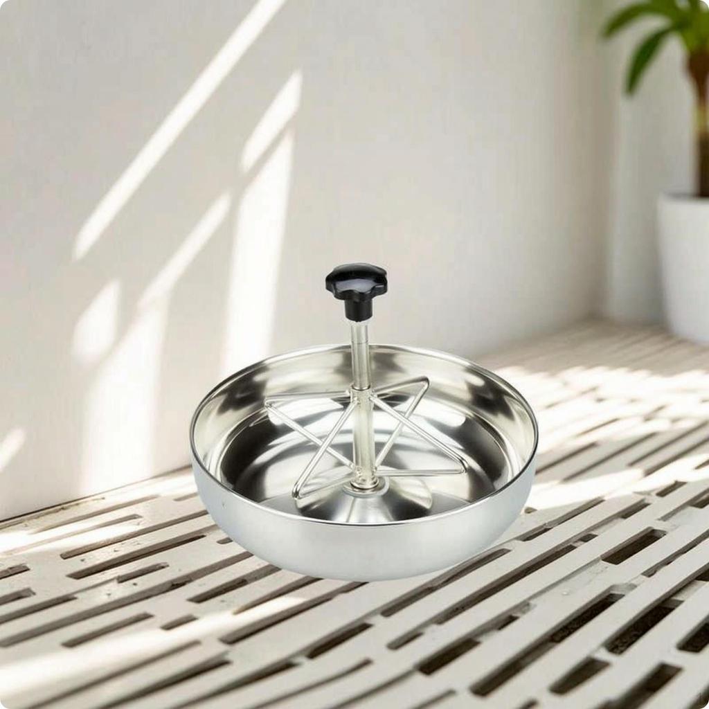 Pig Feeder Bowl with Guard Stainless Steel Piglet Feeding EasytoClean Trough for Piglets, Small