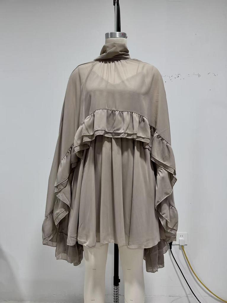 Elegant Spring/Summer Chiffon Dress & Camisole Two-Piece Set
