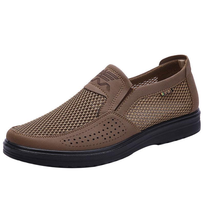 Old Beijing cloth shoes men's breathable casual dad shoes soft sole middle-aged and elderly shoes foot cover men's summer men's shoes large size shoes