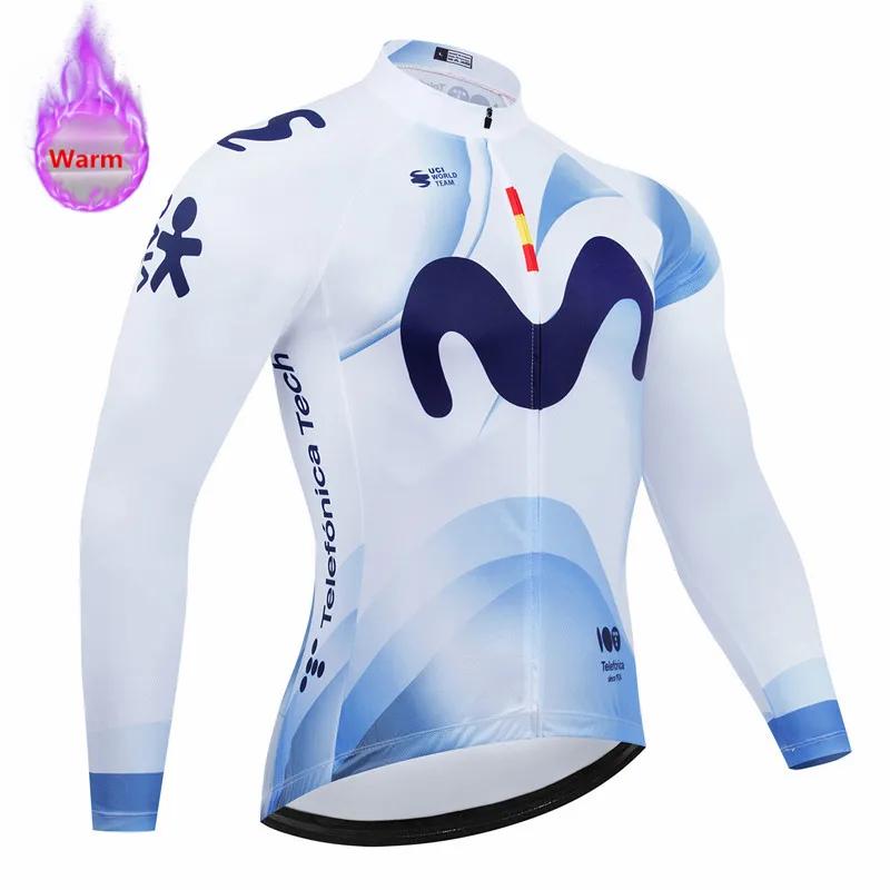 2026 Movistar Pro Winter Cycling Set Thermal Fleece Bicycle Clothing Long Sleeve Jersey Road Bike Clothes Ropa Ciclismo MTB Uniform