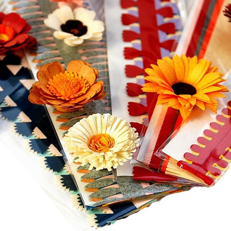 WTEMPO Flower Shape Quilling Paper Drawing By Students Three-dimensional Color Mixed with Single Color Flower Shape Roll Paper Material