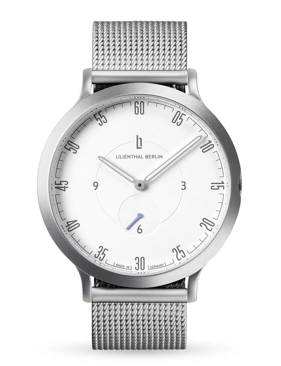 

Lilianthal Berlin Silver Watch with Small Made in Men s Seconds, Germany, L01-101-B023A білий