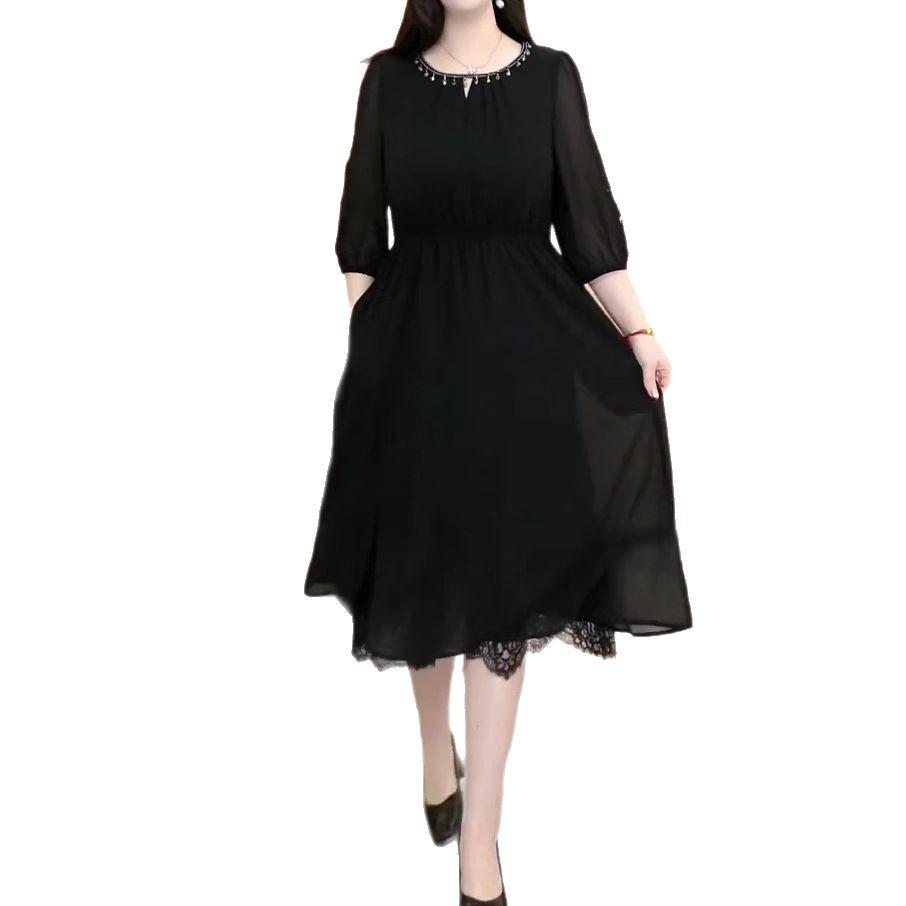 Chic Plus Size French Chiffon Midi Dress - Summer Collection