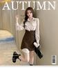 2025 Retro Academy Style Professional Two-Piece: Mid-Length Shirt & Half-Body Skirt for Spring/Summer