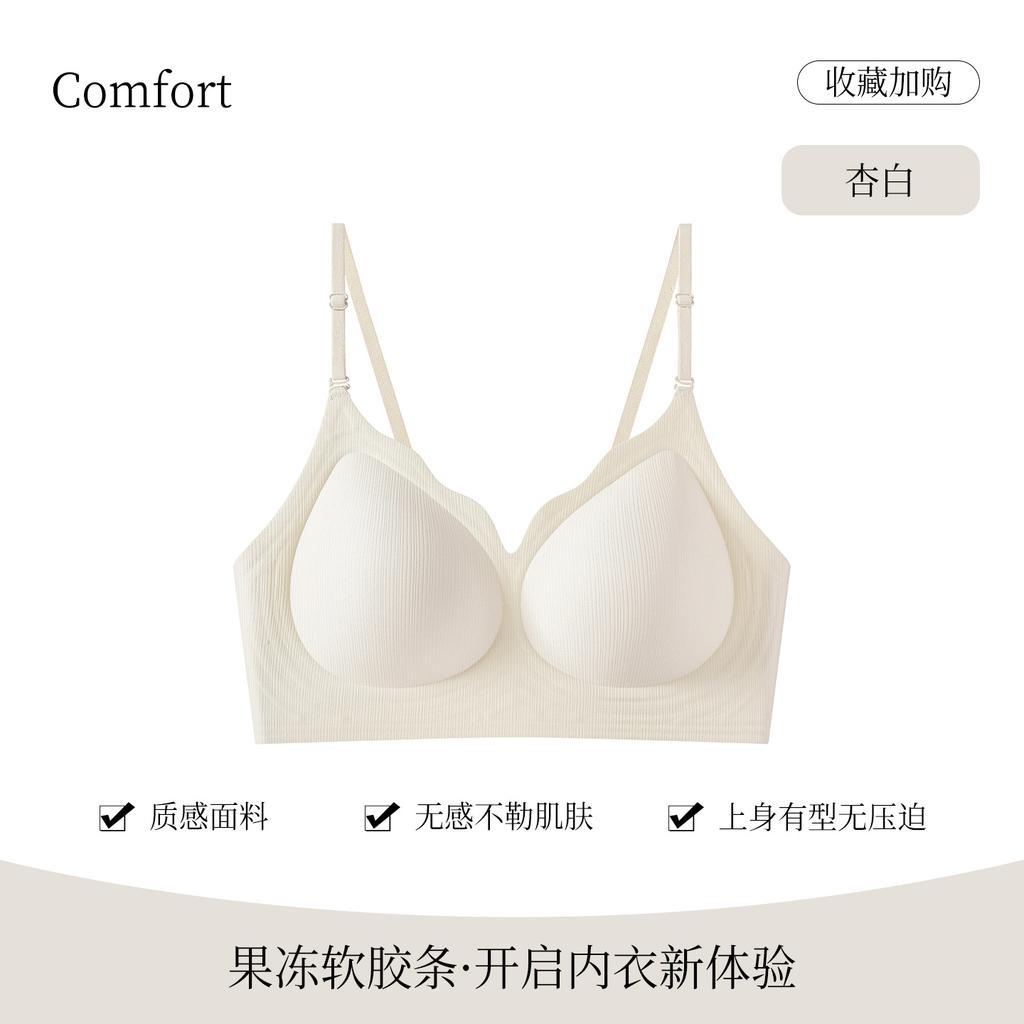 Spring and Summer New Invisible Foundation Skin Opaque Beauty Back Bra Jelly Glue Fit Comfortable Underwear Solid Cup