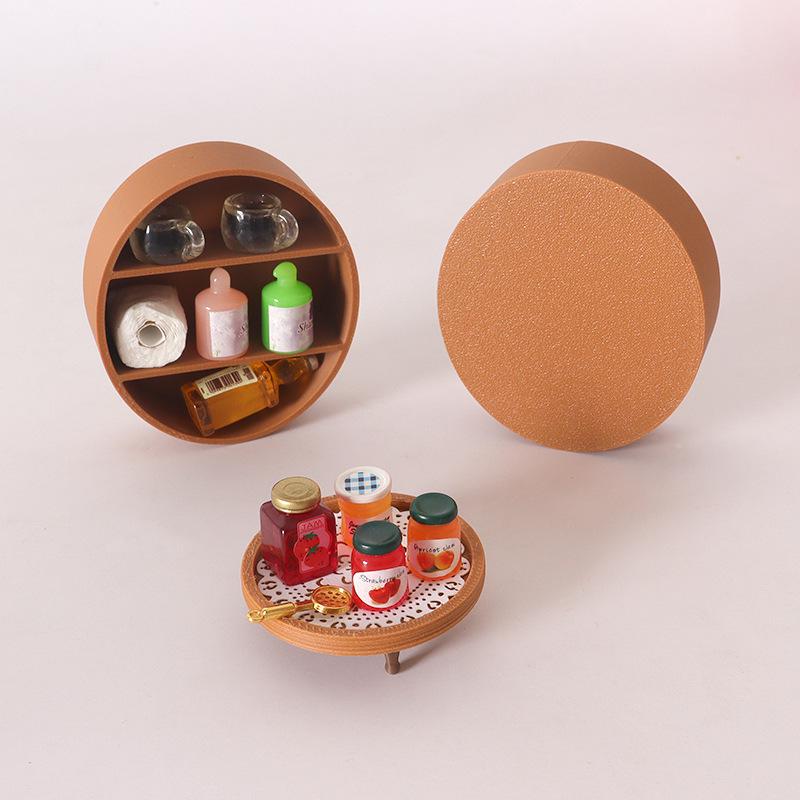 Miniature Kitchen Dollhouse Bread & Jam Basket Toy Set
