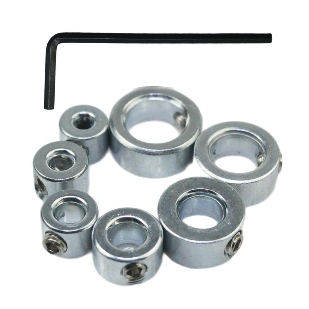 7 Sizes Carbon Steel Drill Guide Stop Collars Controller Set Precise Depth Control For Wood Plastic Drilling Operations