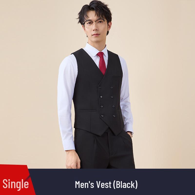 Men's Autumn/Winter Double-Breasted Suit Set - Professional Business Attire for Hotel Managers