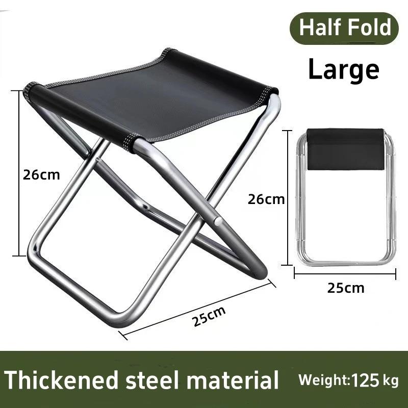 Portable Folding Stool Camping Fishing Outdoor Travel Lightweight Compact Seat For Adults Hiking Picnic Queuing Train Subway
