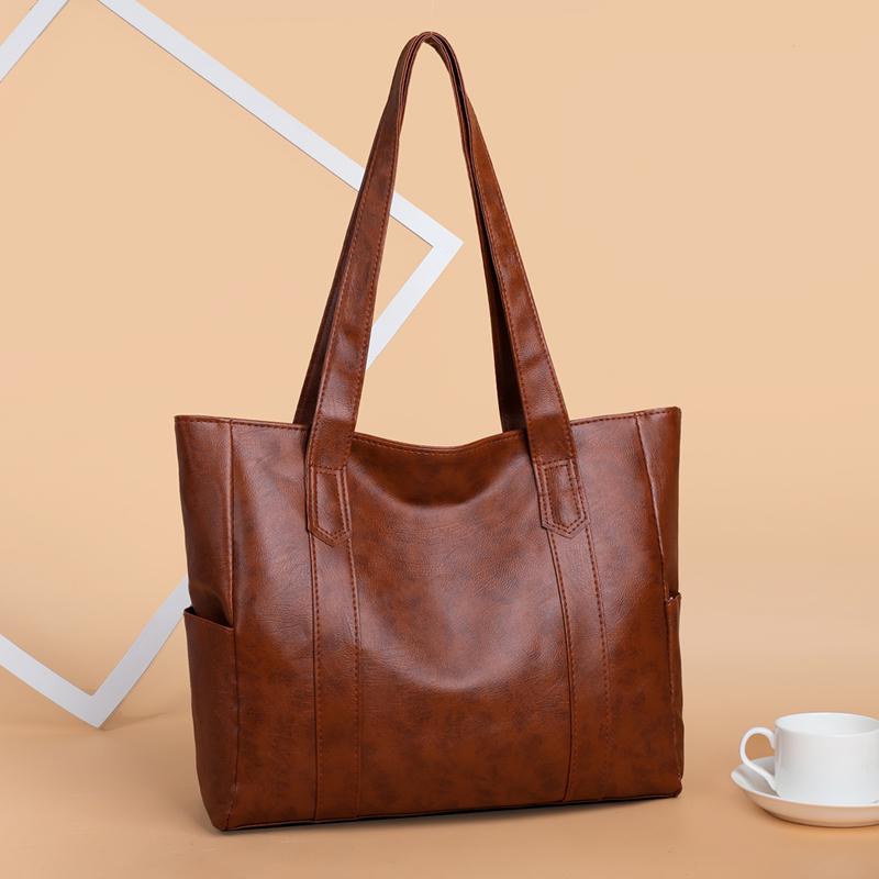 Women's new fashiable shoulder bag, large capacity tote bag, square bag, versatile trendy solid color bag