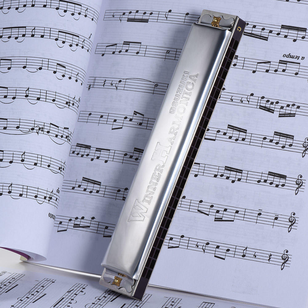 Suzuki W-24 24jamková harmonika Tremolo Key of C with Box Musical Instrument pro začátečníky