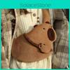 Plush Shoulder Capybara Bag Cartoon Bag Zipper Design Adjustable Shoulder Strap