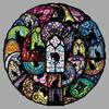 50pcs Retro Stained Glass & Black Cat Stickers - Colorful Graffiti for Journals, Headphones & Water Bottles