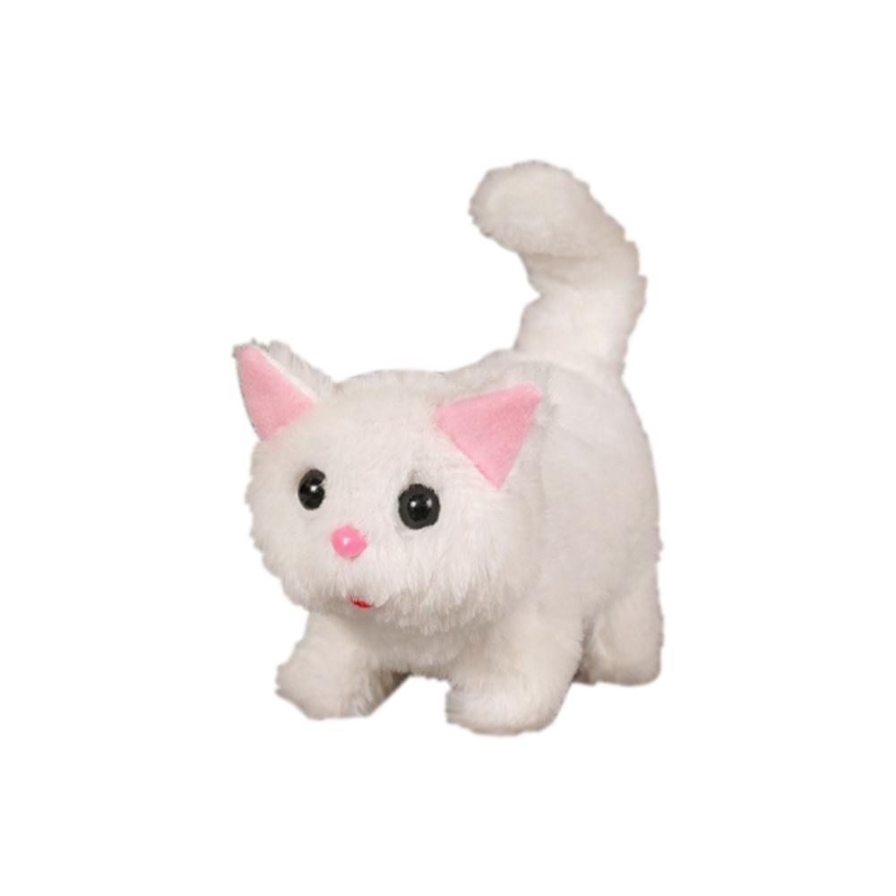 

Плюшевая игрушка трясущий головой кот, мягкая игрушка, ходячий интерактивный кот, праздничный подарок белый