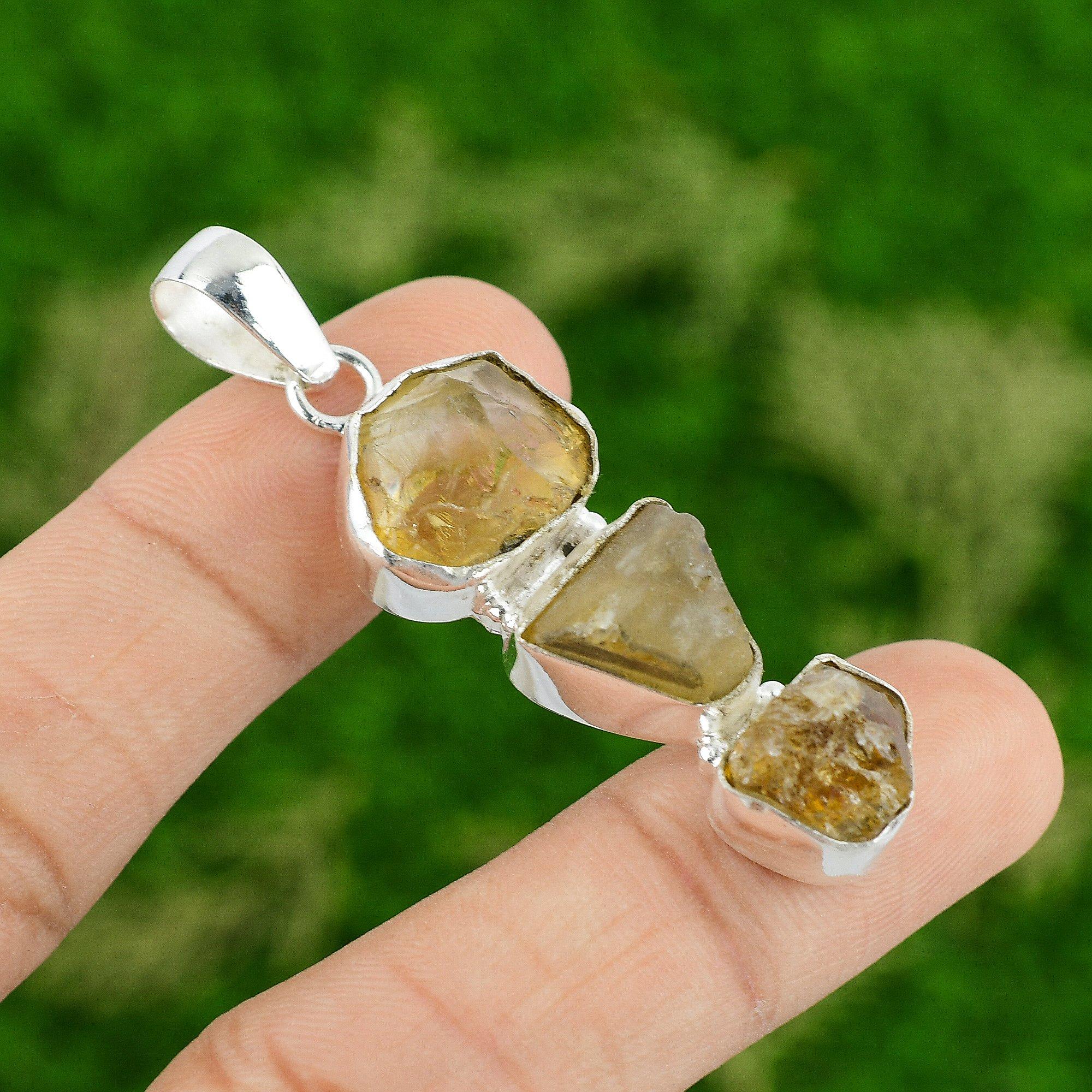 

Daughters Day Deal 925 Sterling Silver Natural Citrine Trendy Boho Wife Pendant