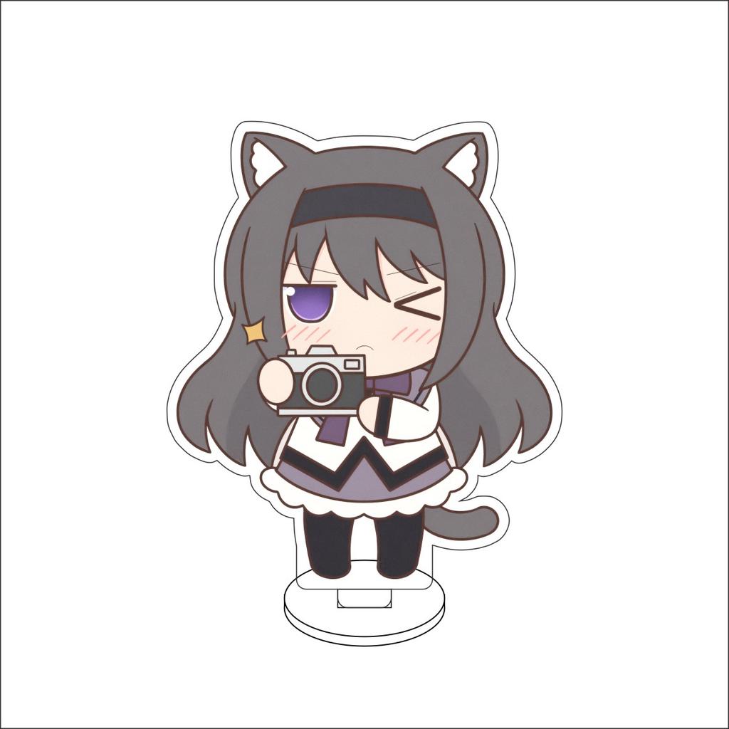 10CM Anime Puella Magi Madoka Magica Figure Stand Model Kaname Madoka/Akemi Homura  Cute Desk Decor Standing Sign Gifts