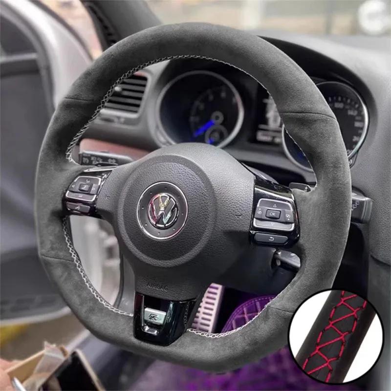 DIY Auto Lenkradbezug Wildleder Für Volkswagen Golf 6 GTI MK6 VW Polo GTI Scirocco R Passat CC R-Line 2010 Auto Zubehör