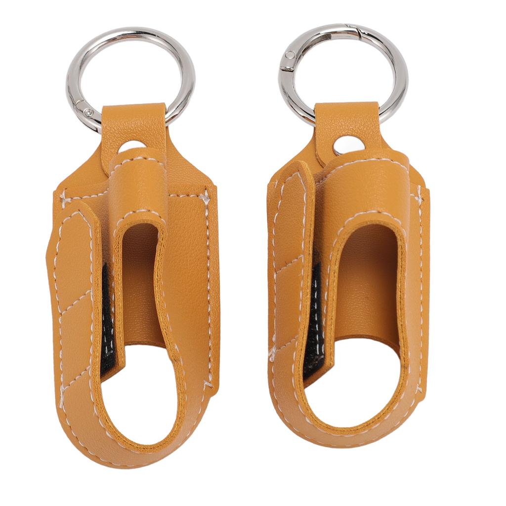 2 Stück Inhalator Tragehalter Verschluss Sicherheitskarabinerclip Tragbarer PU-Leder Inhalator Schutzhalter Kurkuma