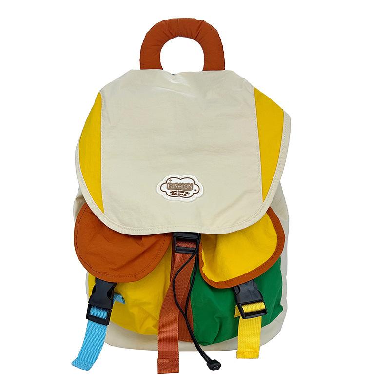 Schoolbag Primary School Students Lightweight Color Matching Schoolbag Backpack Contrasting Colors Men and Women Parent-child Backpack Niche Outdoor